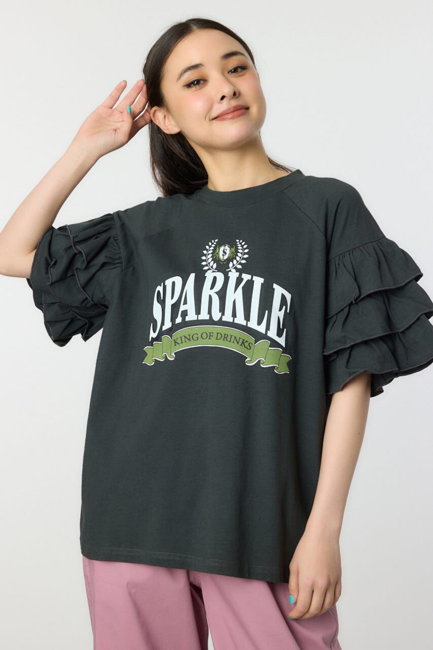 RODEO CROWNS「SPARKLE フリルトップス」|Tシャツ・カットソー|L/BLK1