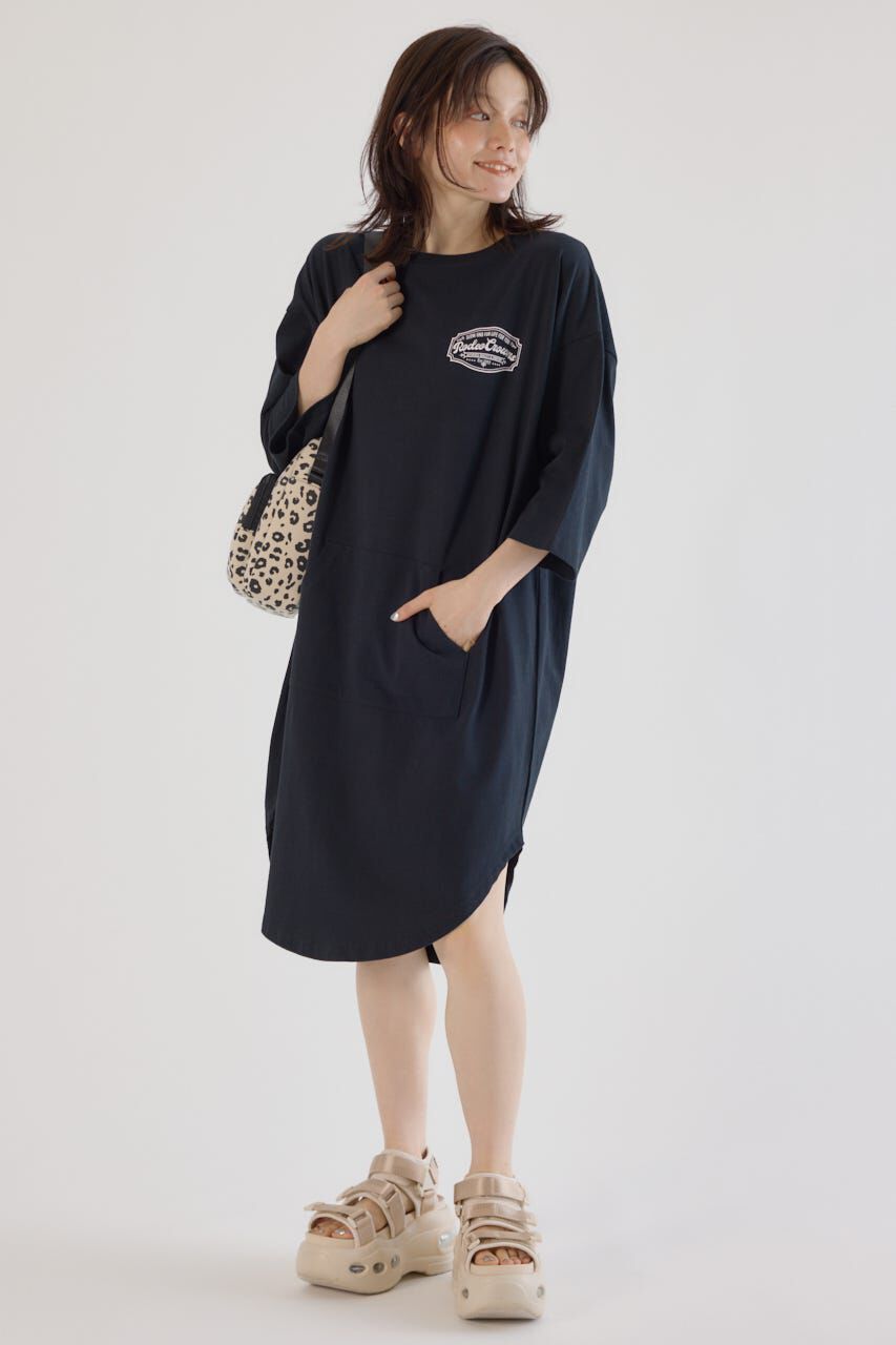 RODEO CROWNS「コール＆デニムパッチワンピース」|ワンピース|BLK