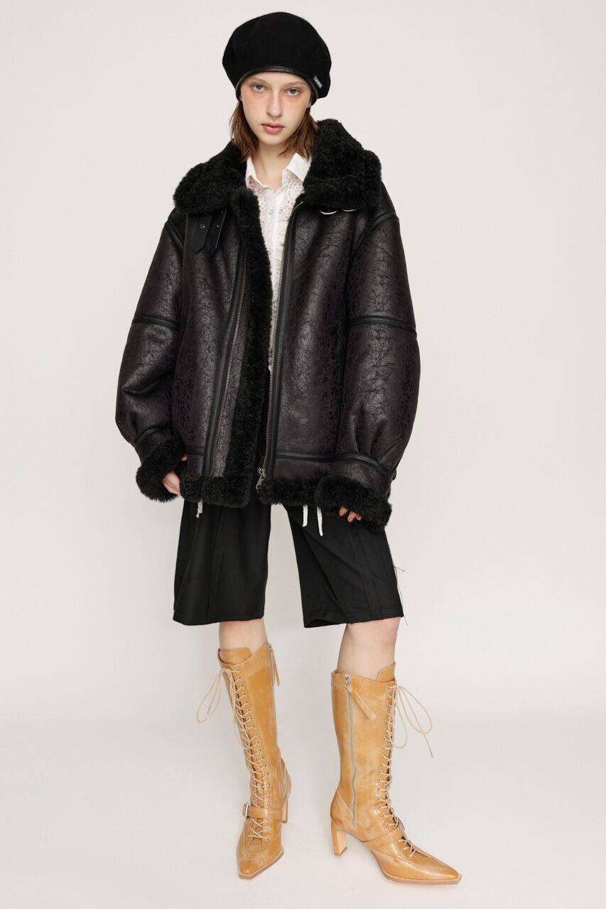 SLY「VINTAGE FAUX SHEARLING ジャケット」|ブルゾン・スタジャン|
