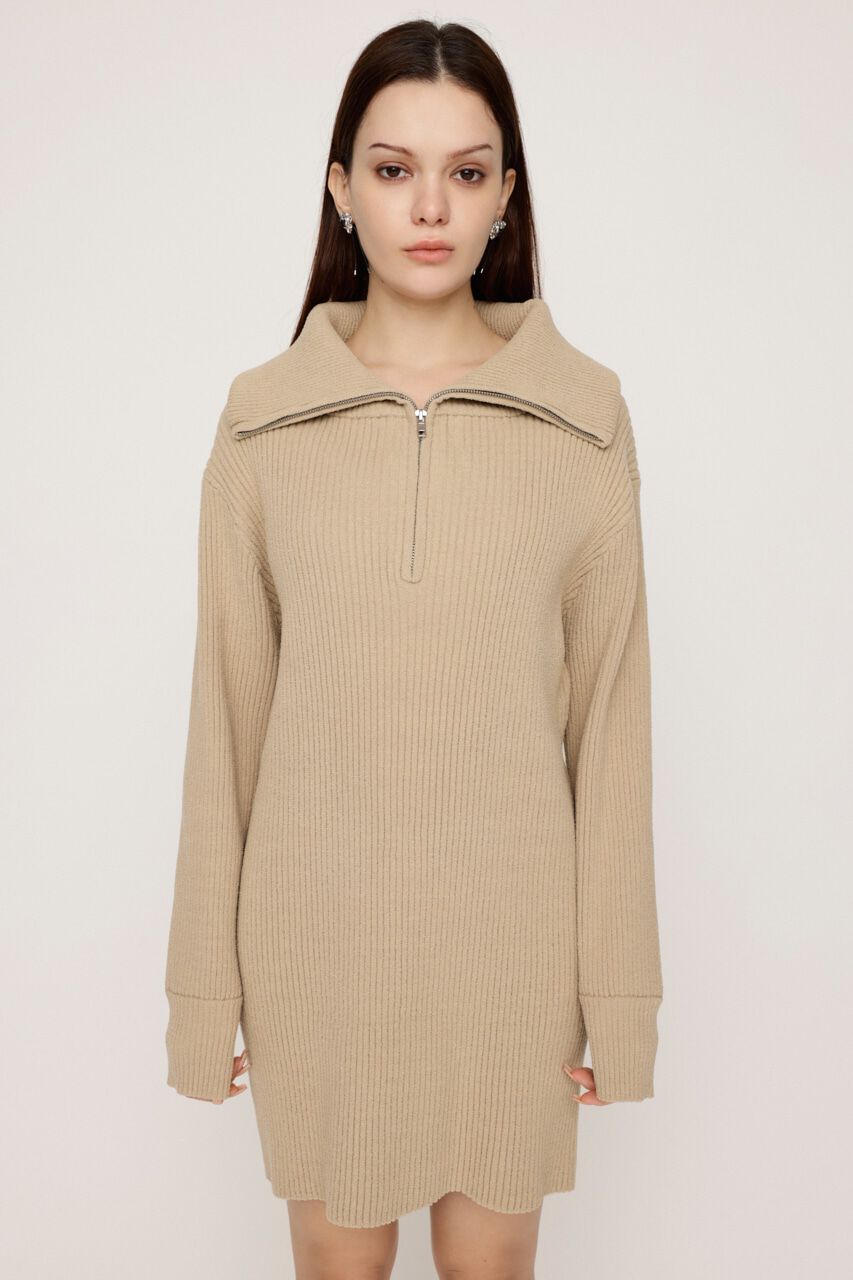 SLY「BIG COLLAR HALF ZIP ショートワンピース」|ワンピース|