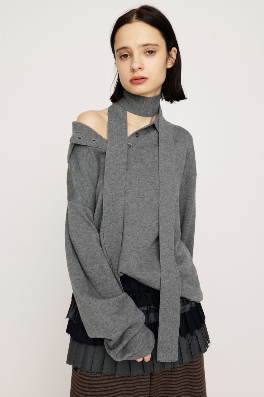 SLY「HG KNIT ASYMMETRY トップス」|ニット・セーター|