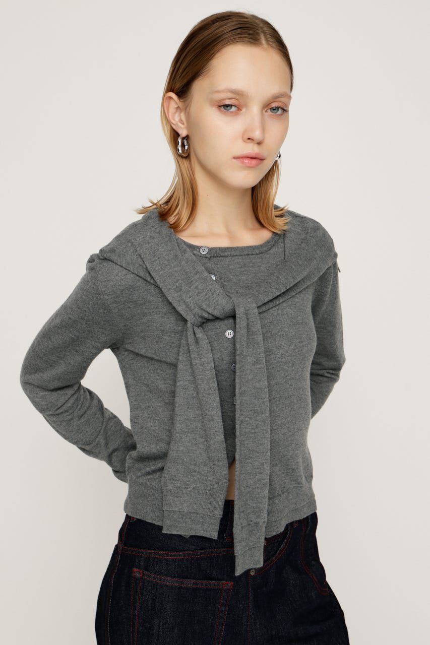 SLY「SLEEVE DOCKING KNIT トップス」|ニット・セーター|T.GRY