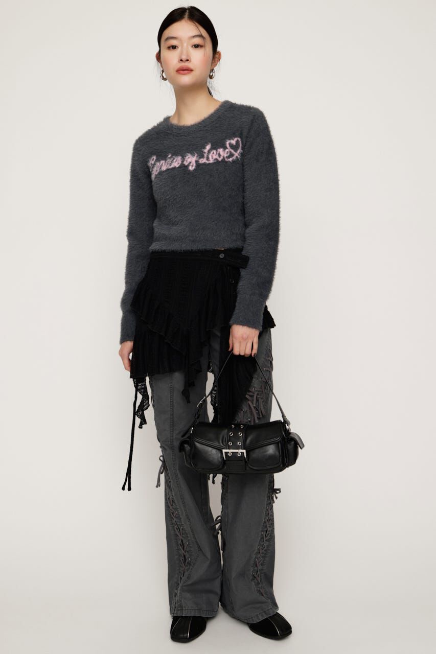 SLY「SHAGGY YARN LOGO C／N トップス」|ニット・セーター|