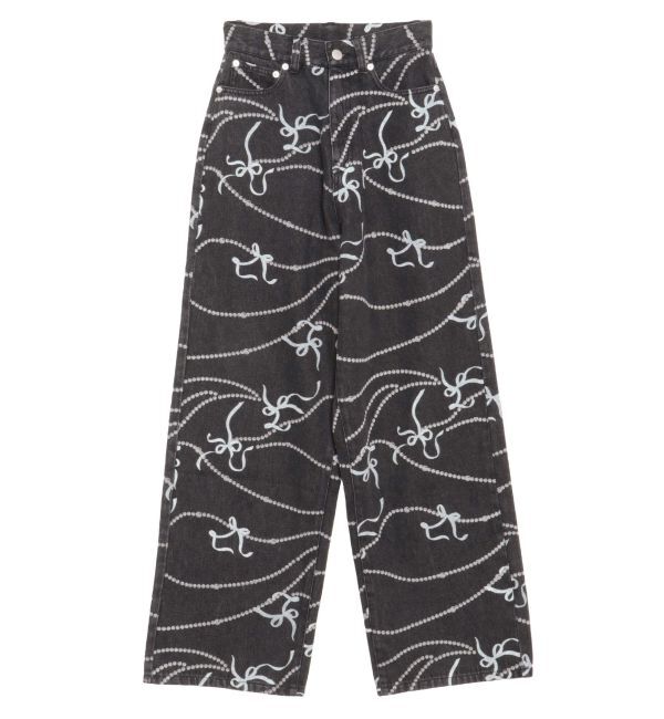 CALNAMUR「パールプリントデニムパンツ」|デニム|