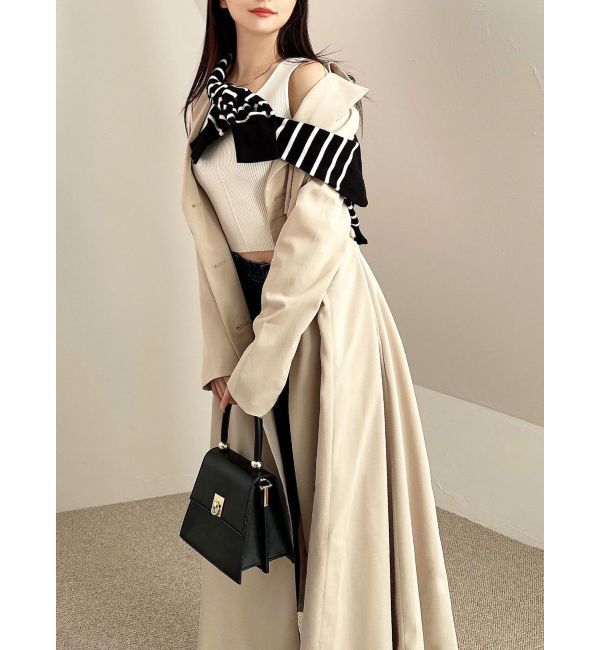 RESEXXY「レイヤードフレアトレンチコート」|トレンチコート|ベージュ