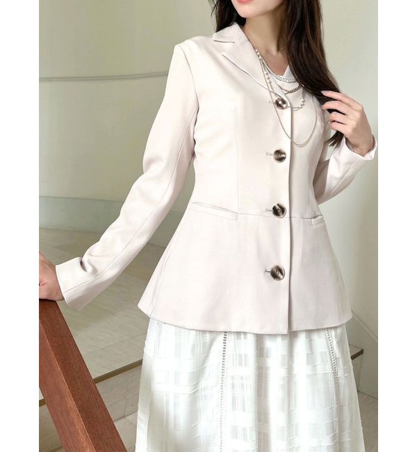 RESEXXY「ペプラムテーラードジャケット」|テーラードジャケット|アイボリー