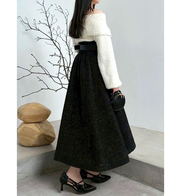 dazzlin「【WEB限定カラーあり】サイドタックベルトフレアスカート」|スカート|