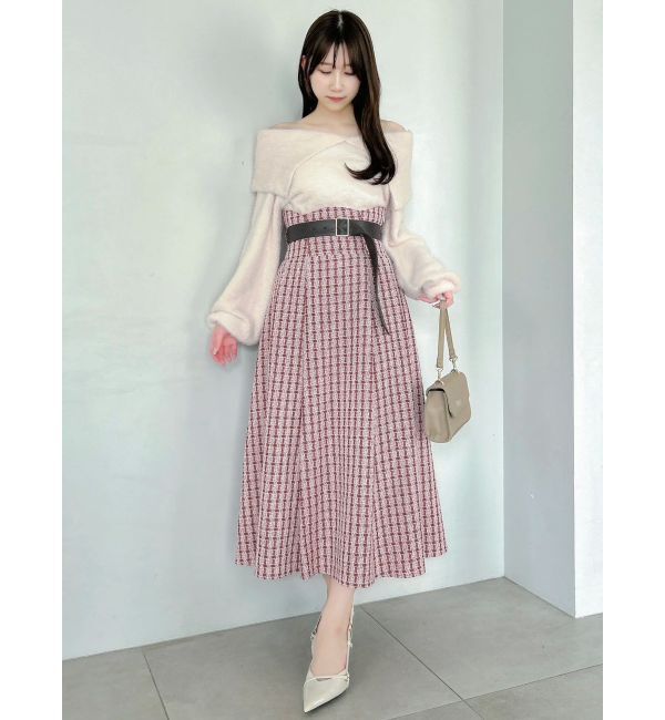 dazzlin「【WEB限定カラーあり】サイドタックベルトフレアスカート」|スカート|