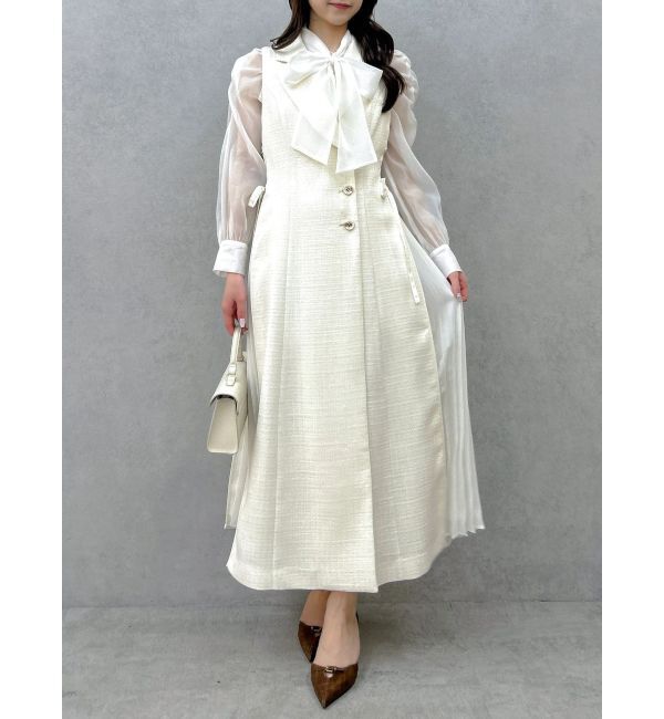 dazzlin「【新色あり】サイドプリーツテーラーワンピース」|ワンピース|