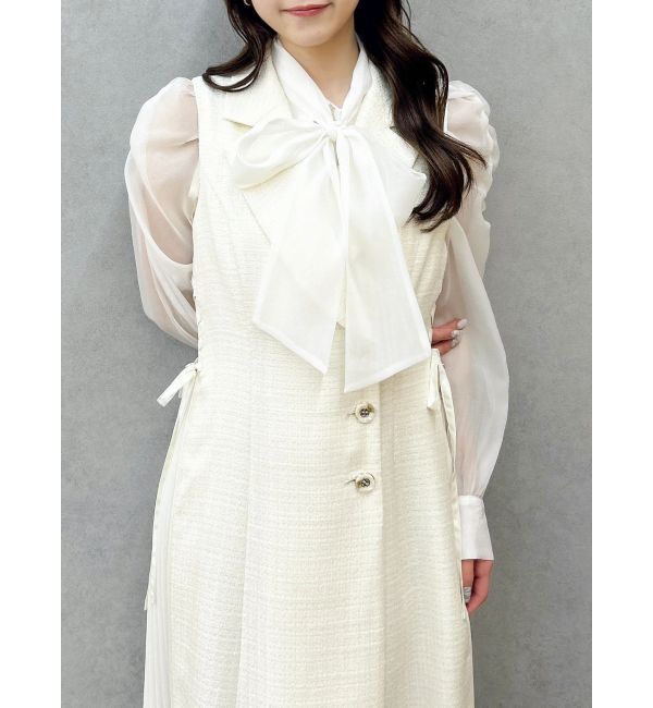 dazzlin「【新色あり】サイドプリーツテーラーワンピース」|ワンピース|