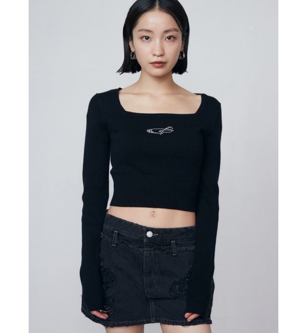 EMODA「レイヤーリップドデニムミニスカート」|スカート|