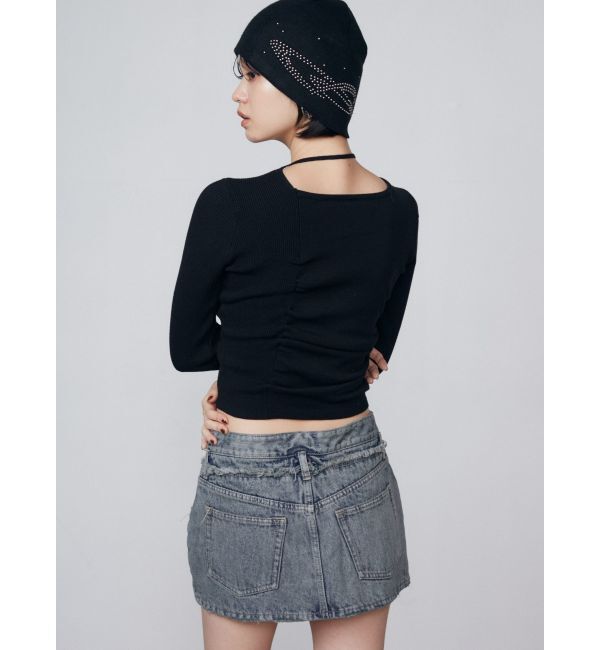 EMODA「レイヤーリップドデニムミニスカート」|スカート|