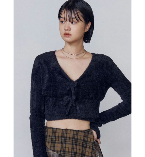 EMODA「シャギーコンパクトリボンツインセット」|ニット・セーター|