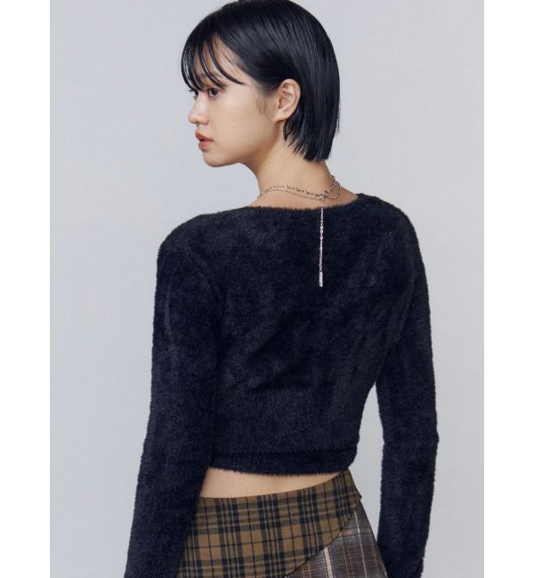 EMODA「シャギーコンパクトリボンツインセット」|ニット・セーター|