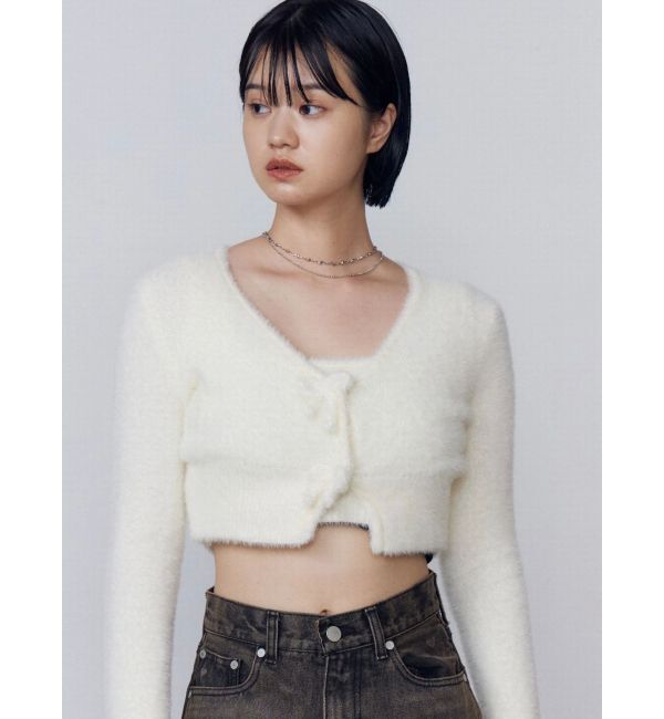 EMODA「シャギーコンパクトリボンツインセット」|ニット・セーター|