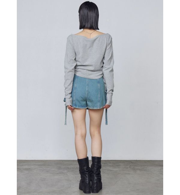 EMODA「ワイドネックサイドストリングトップス」|Tシャツ・カットソー|