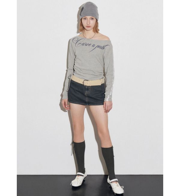 EMODA「ワイドネックサイドストリングトップス」|Tシャツ・カットソー|