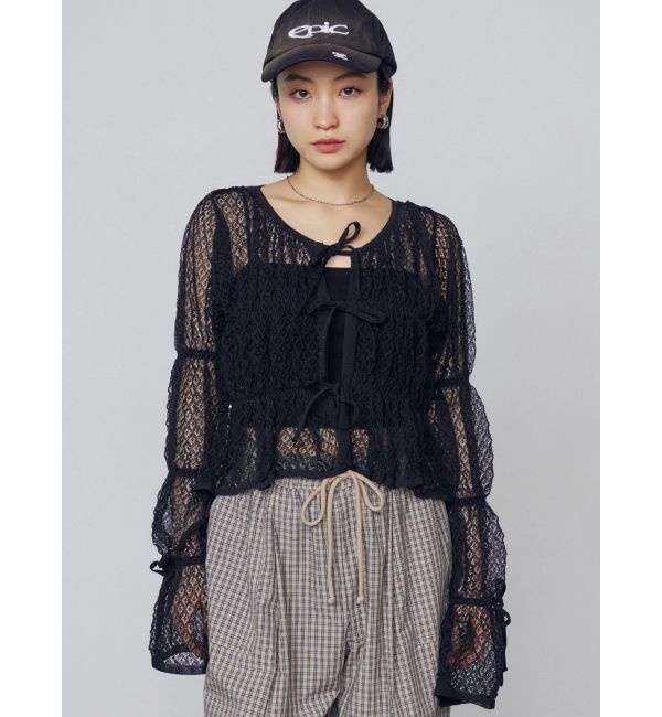 EMODA「2WAYギャザーリボンニット」|ニット・セーター|ブラック