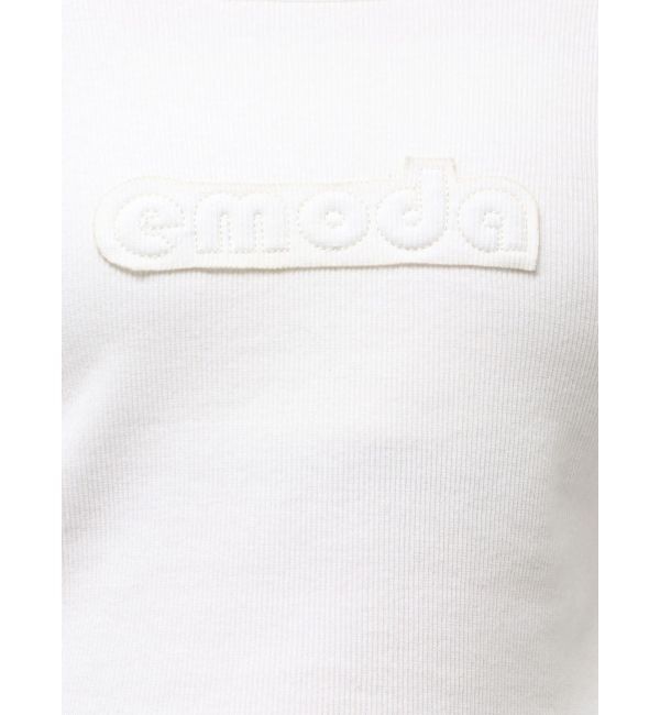 EMODA「ロゴパッチクロップドロンT」|Tシャツ・カットソー|