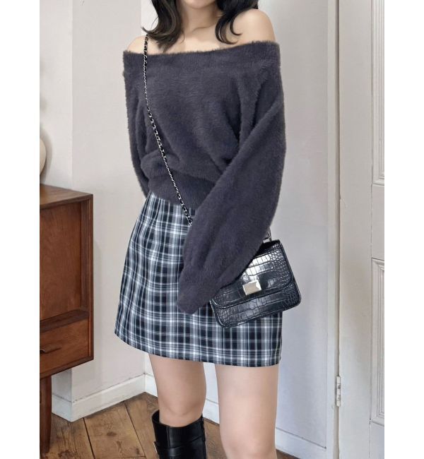 MERCURYDUO「オリジナルチェックプリーツレイヤードスカート」|スカート|