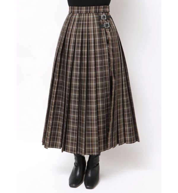 MERCURYDUO「オリジナルチェックプリーツレイヤードスカート」|スカート|