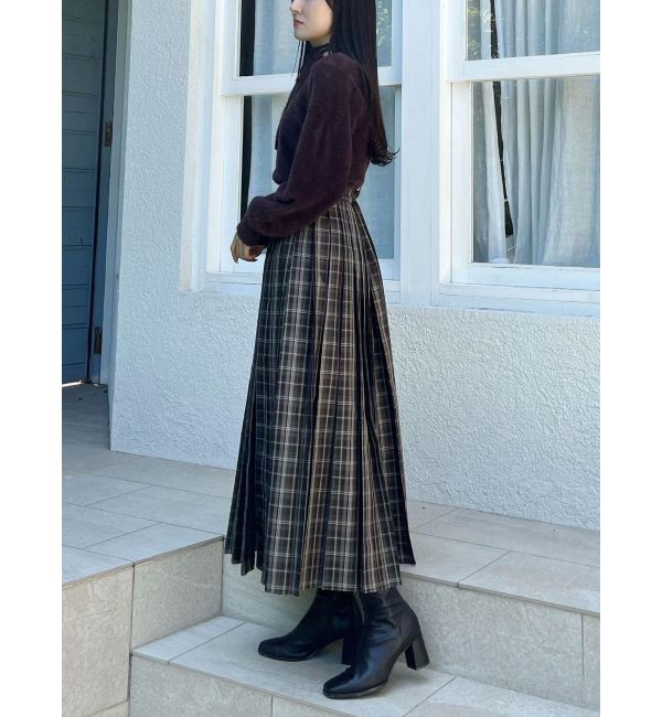 MERCURYDUO「オリジナルチェックプリーツレイヤードスカート」|スカート|