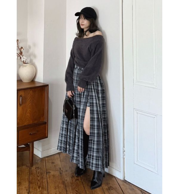 MERCURYDUO「オリジナルチェックプリーツレイヤードスカート」|スカート|