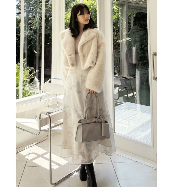 MERCURYDUO「テーラードカラーフェイクファーショートコート」|その他|