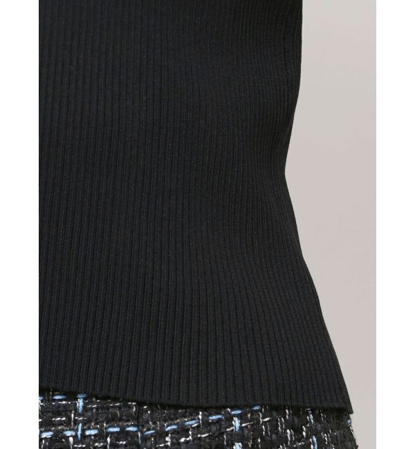 MERCURYDUO「異素材プリーツラッフルリブニット」|ニット・セーター|