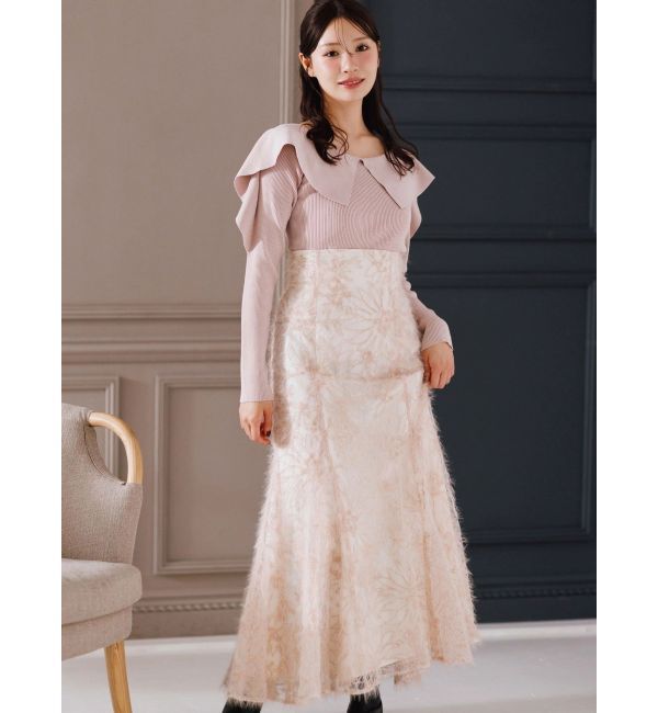 MERCURYDUO「シャギーエンブロイダリースカート」|スカート|