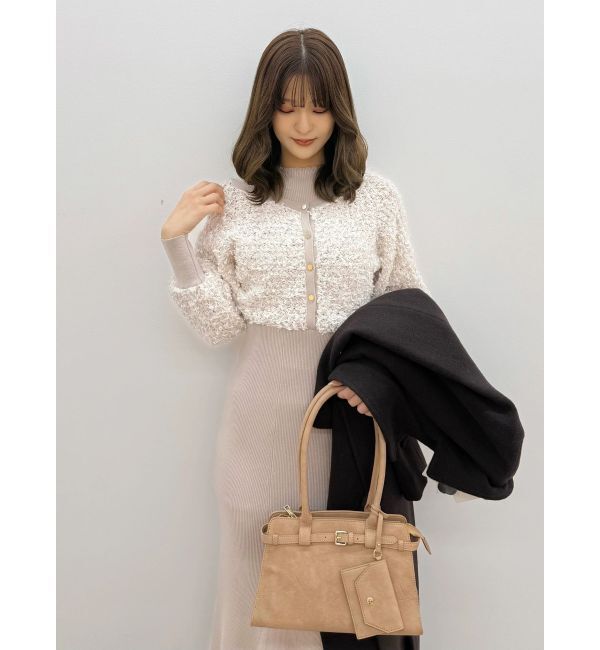 MERCURYDUO「ツイードニットカーデドッキングマーメイドニットワンピース」|ワンピース|