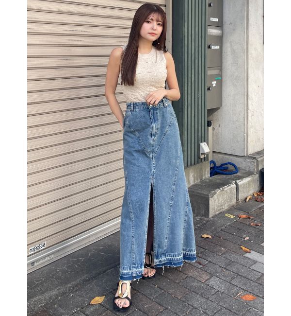 MURUA「パターンデザインデニムロングスカート」|スカート|