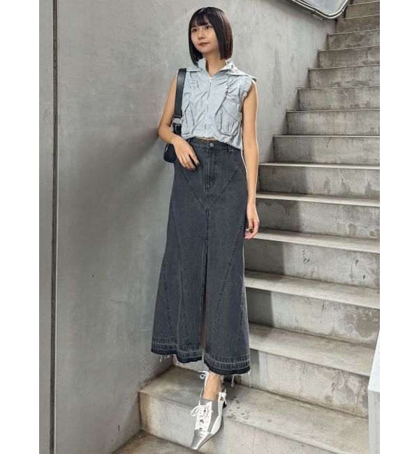 MURUA「パターンデザインデニムロングスカート」|スカート|