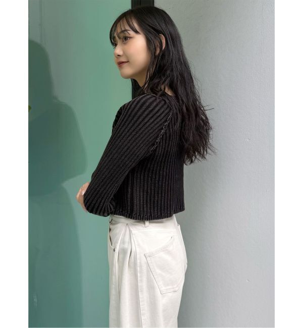 MURUA「ブリーチVネッククロップドニット」|ニット・セーター|