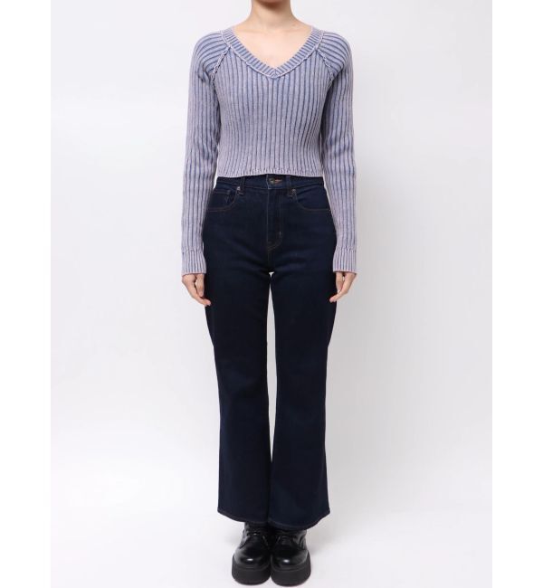 MURUA「ブリーチVネッククロップドニット」|ニット・セーター|