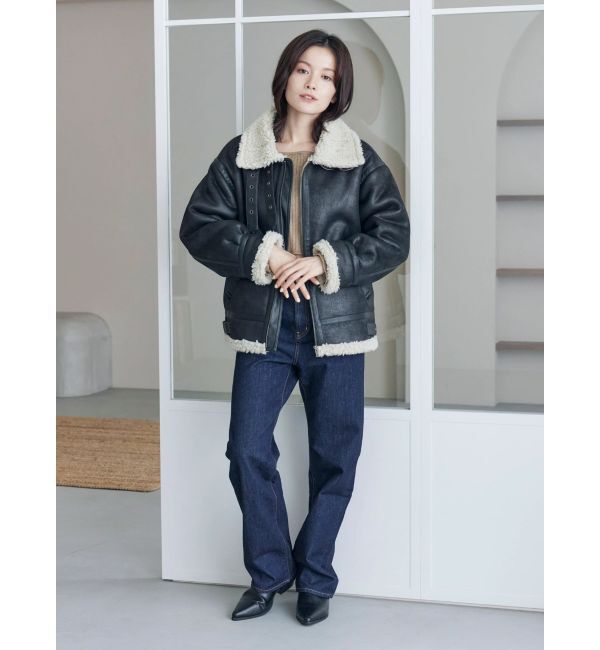 Ungrid「フェイクムートンボアブルゾン」|ブルゾン・スタジャン|