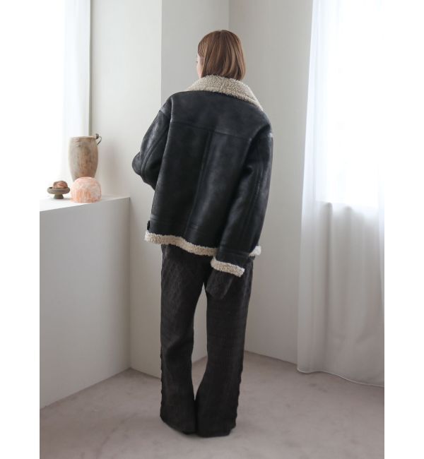 Ungrid「フェイクムートンボアブルゾン」|ブルゾン・スタジャン|