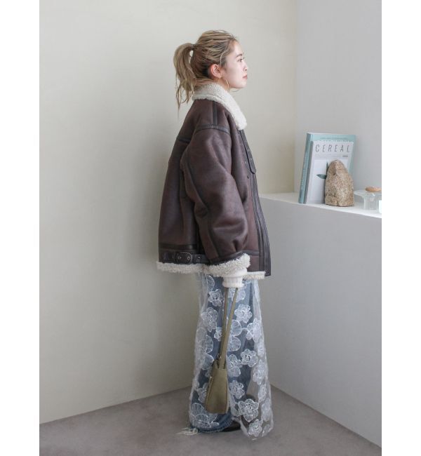 Ungrid「フェイクムートンボアブルゾン」|ブルゾン・スタジャン|