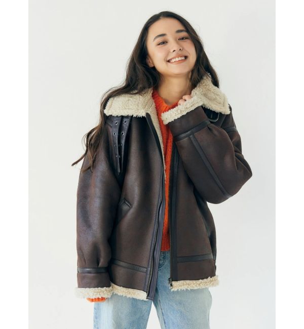 Ungrid「フェイクムートンボアブルゾン」|ブルゾン・スタジャン|