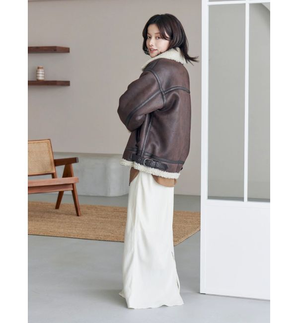 Ungrid「フェイクムートンボアブルゾン」|ブルゾン・スタジャン|