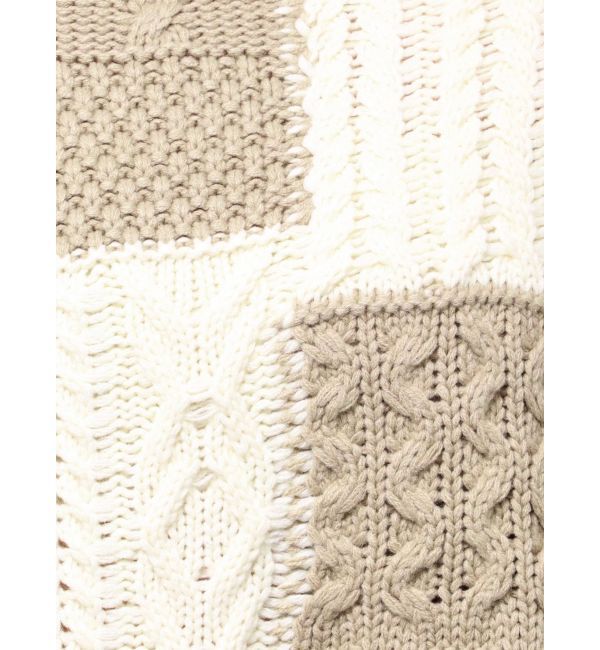 Ungrid「【WEB限定】パッチワークケーブルニット」|ニット・セーター|