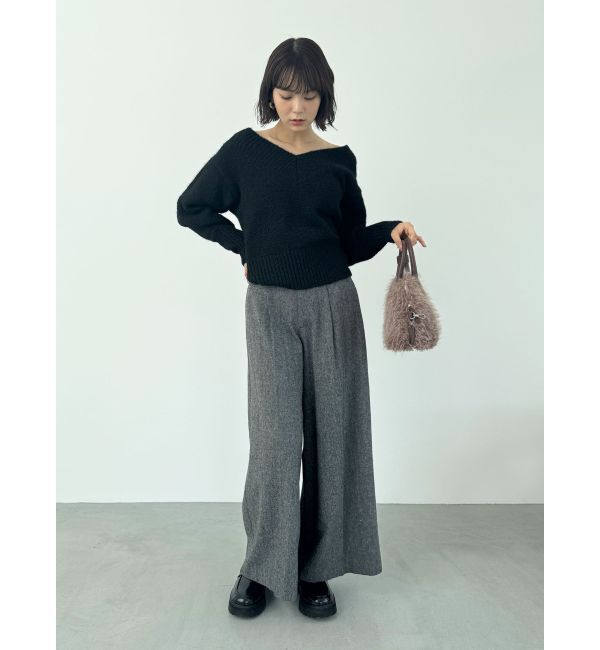 LAGUNAMOON「ウールブレンドツイードワイドパンツ」|その他|