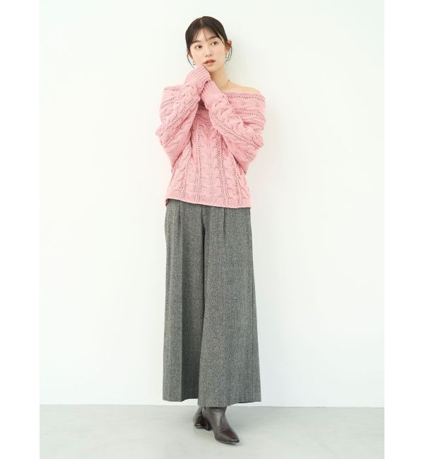 LAGUNAMOON「ウールブレンドツイードワイドパンツ」|その他|