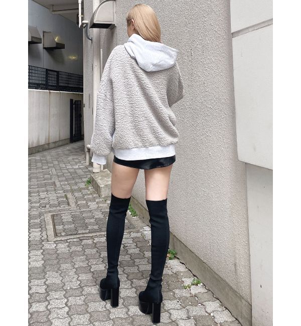 GYDA「チャンキーソールサイハイニットブーツ」|ロングブーツ|