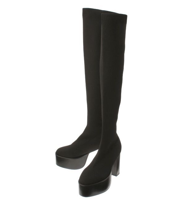 GYDA「チャンキーソールサイハイニットブーツ」|ロングブーツ|