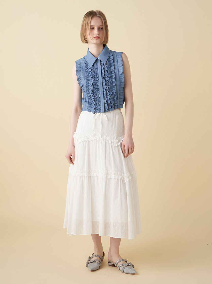 FURFUR「ノースリーブフリルブラウス」|シャツ・ブラウス|