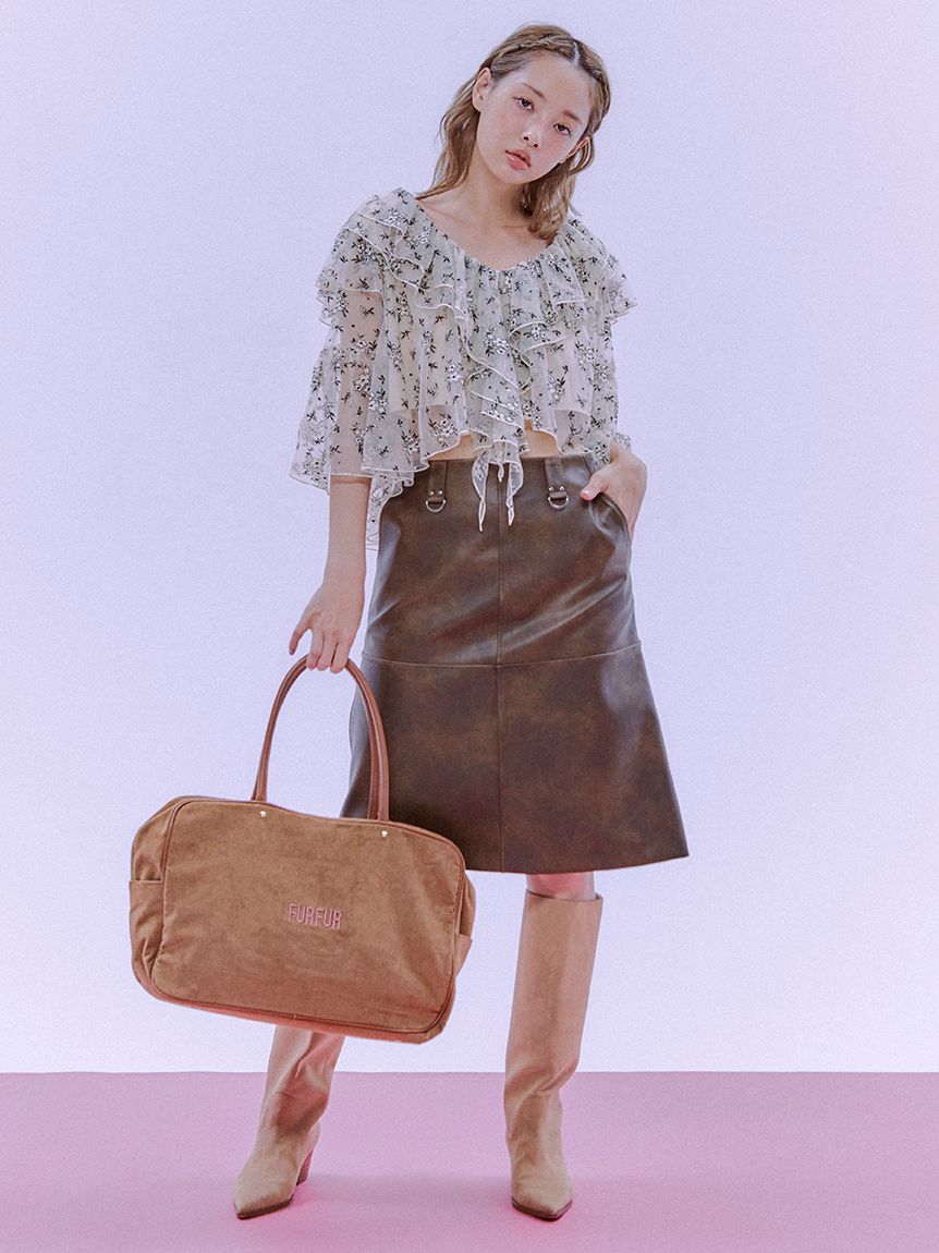 FURFUR「レザーライクミディスカート」|スカート|