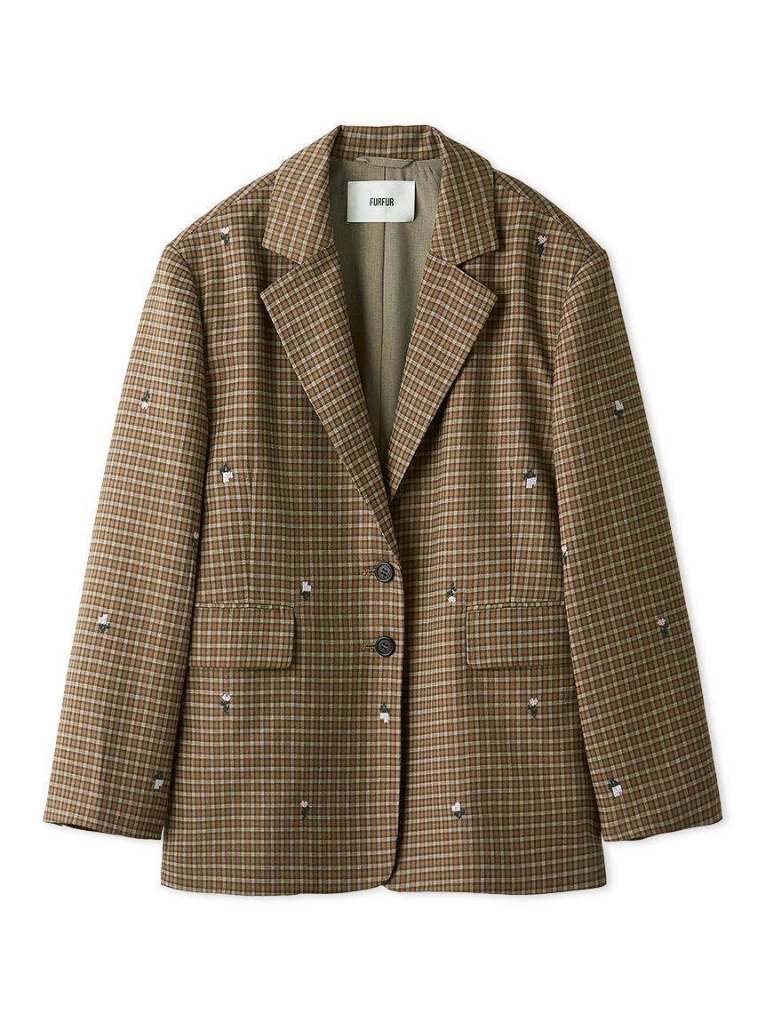 FURFUR「【限定カラー】ローズ刺繍テーラードジャケット」|テーラードジャケット|