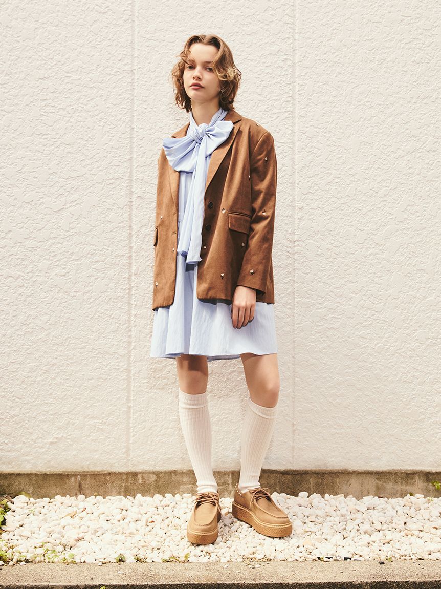 FURFUR「ボウタイギャザーチュニックシャツ」|ワンピース|