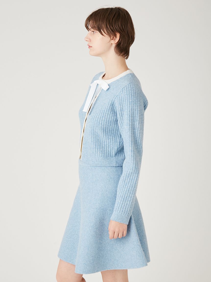 FURFUR「【WEB・一部店舗限定カラー】ボウタイトリムニットセットアップ」|ワンピース|